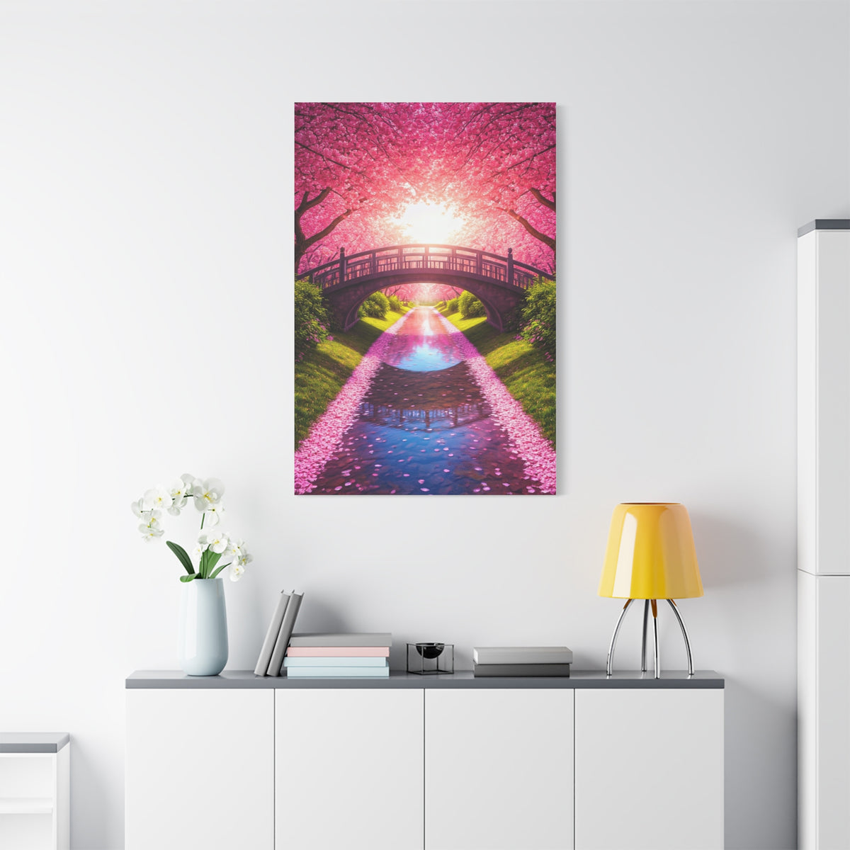 Sakura Bridge Reflection at Sunrise Wall Art & Canvas Prints