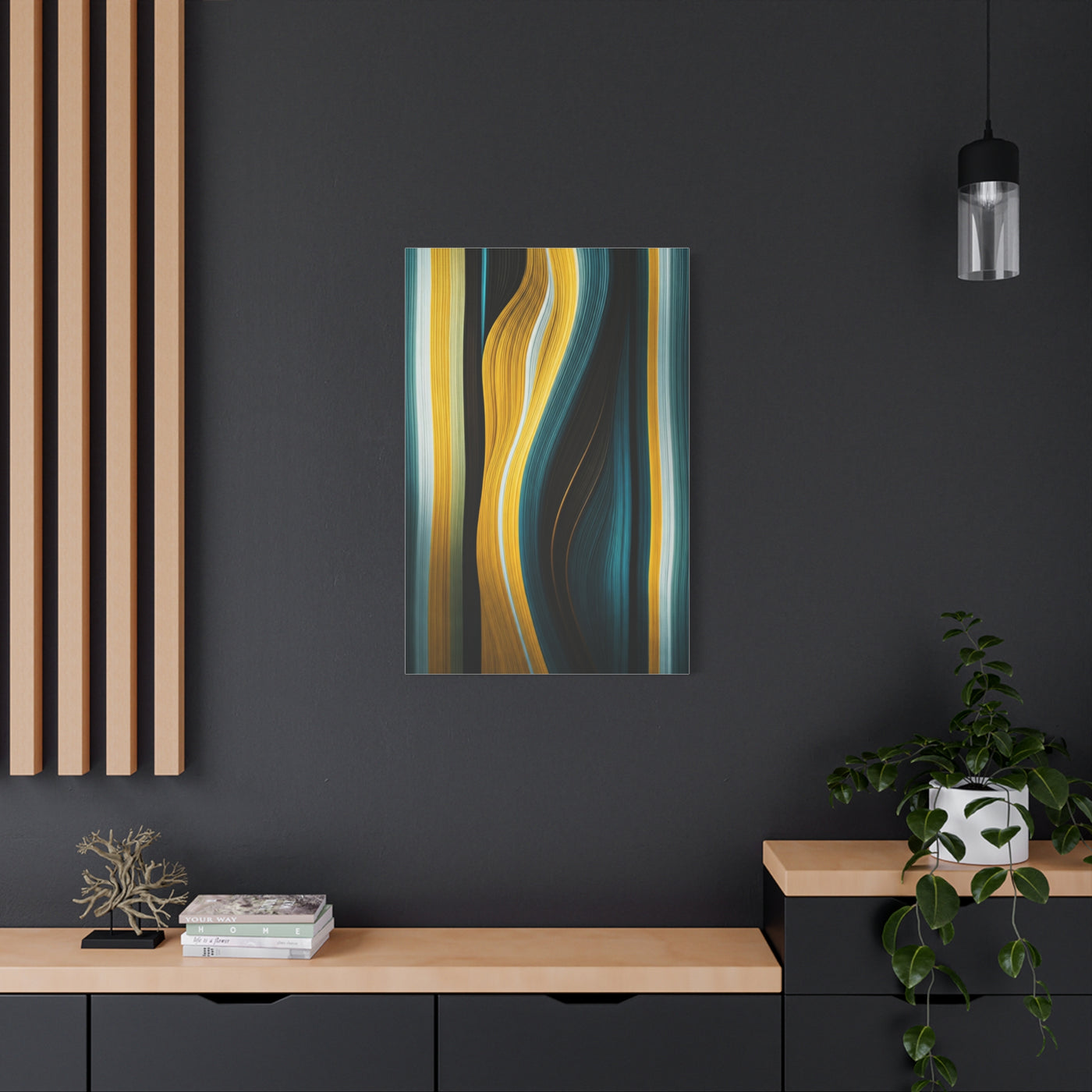 Vertical Gold Flow Abstract Wall Art & Canvas Prints