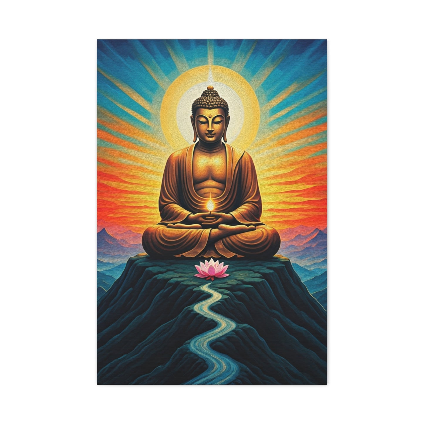 Meditative Buddha with Lotus Path Wall Art & Canvas Prints