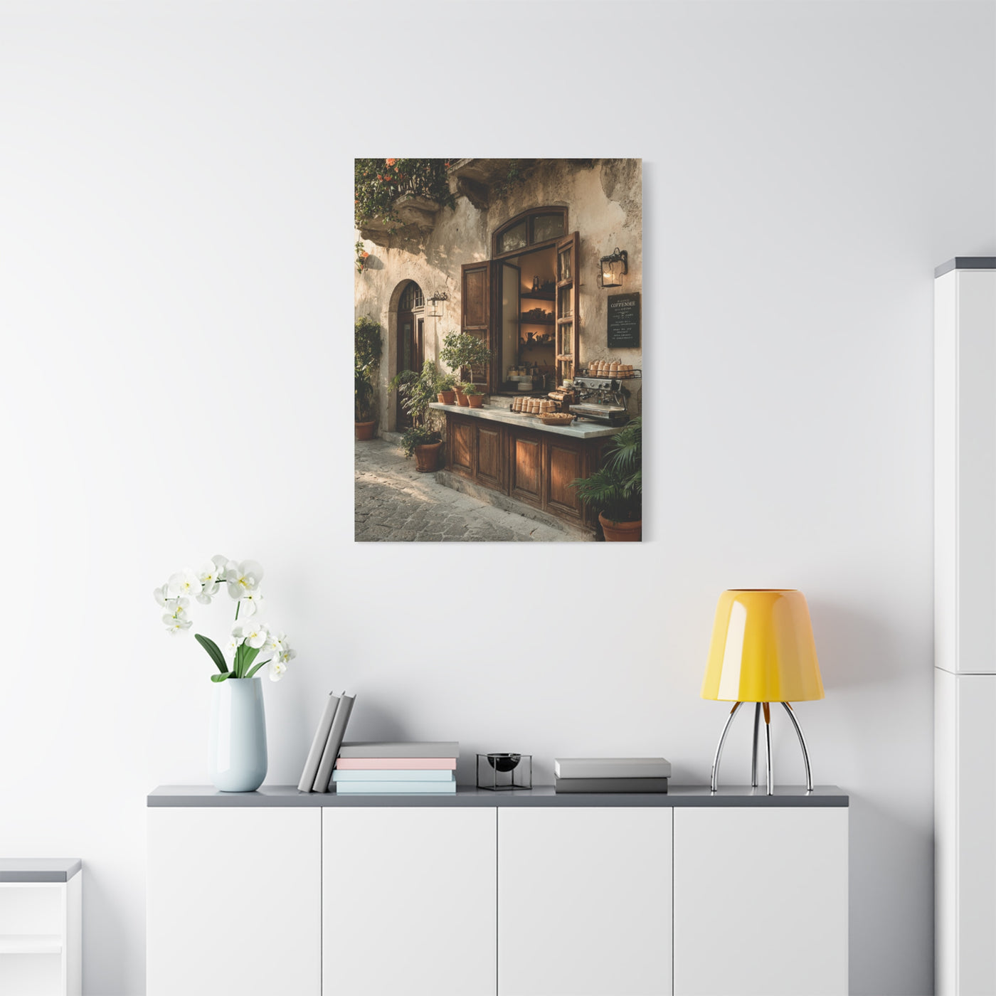 Rustic Italian Café Courtyard Wall Art & Canvas Print