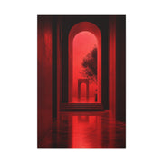 Surreal Crimson Archway Interior Wall Art & Canvas Print