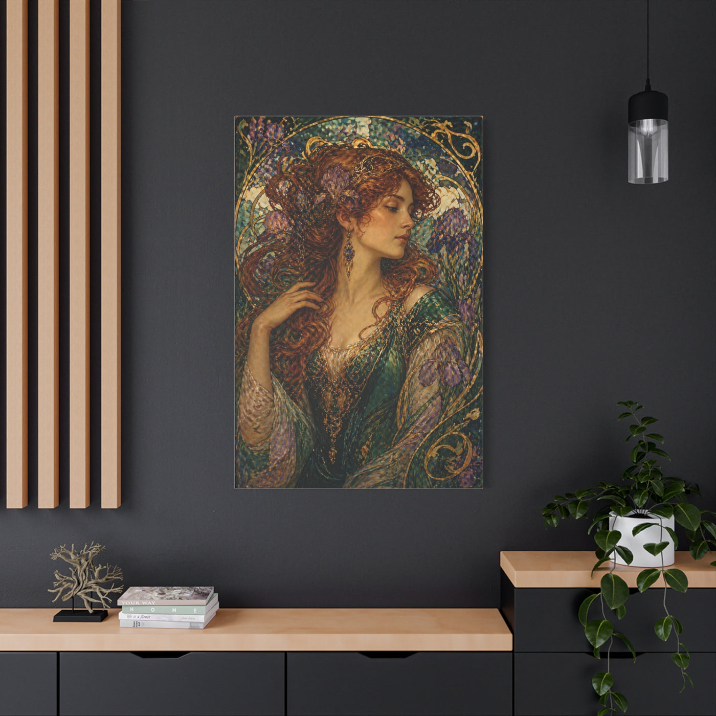 Art Nouveau Woman Ornamental Portrait Wall Art & Canvas Print