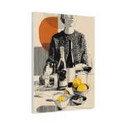 Minimalist Line Art Dining Scene Wall Art & Canvas Print