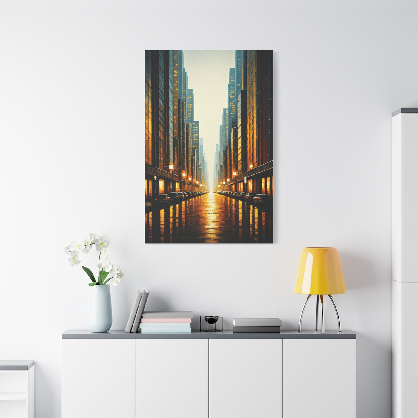 Golden City Reflection Wall Art & Canvas Prints