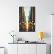 Golden City Reflection Wall Art & Canvas Prints