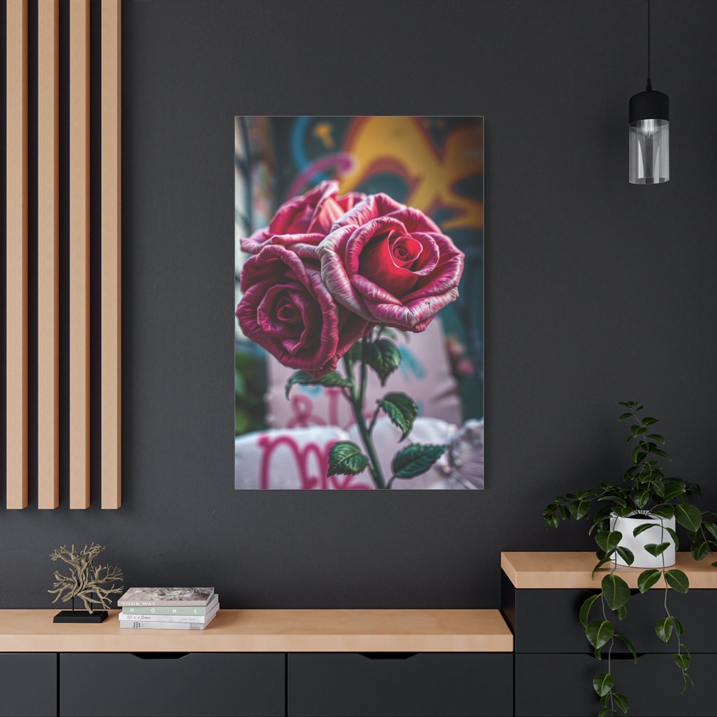 Graffiti Roses Art Premium Canvas 18 Wall Art & Canvas Print