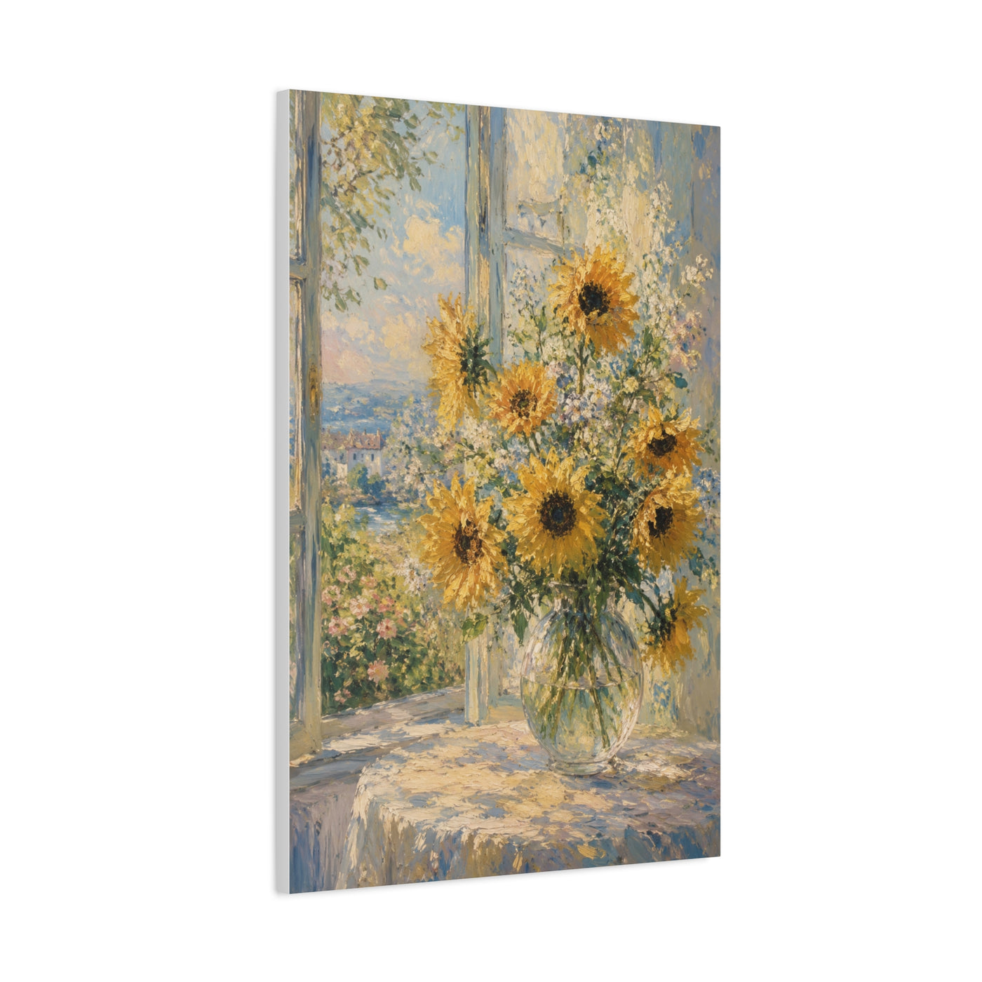 Sunlit Window Sunflower Still Life Wall Art & Canvas Print
