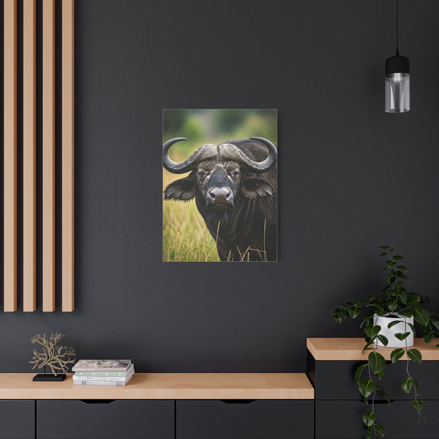 Cape Buffalo in Savannah Grassland Portrait Wall Art & Canvas Print
