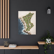 Sculpted Seaside Golf Course Map Wall Art & Canvas Print