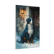 Bernese Mountain Dog Winter Chalet Wall Art & Canvas Print