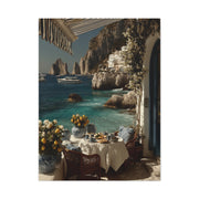 Capri Seaside Breakfast View Wall Art & Canvas Print
