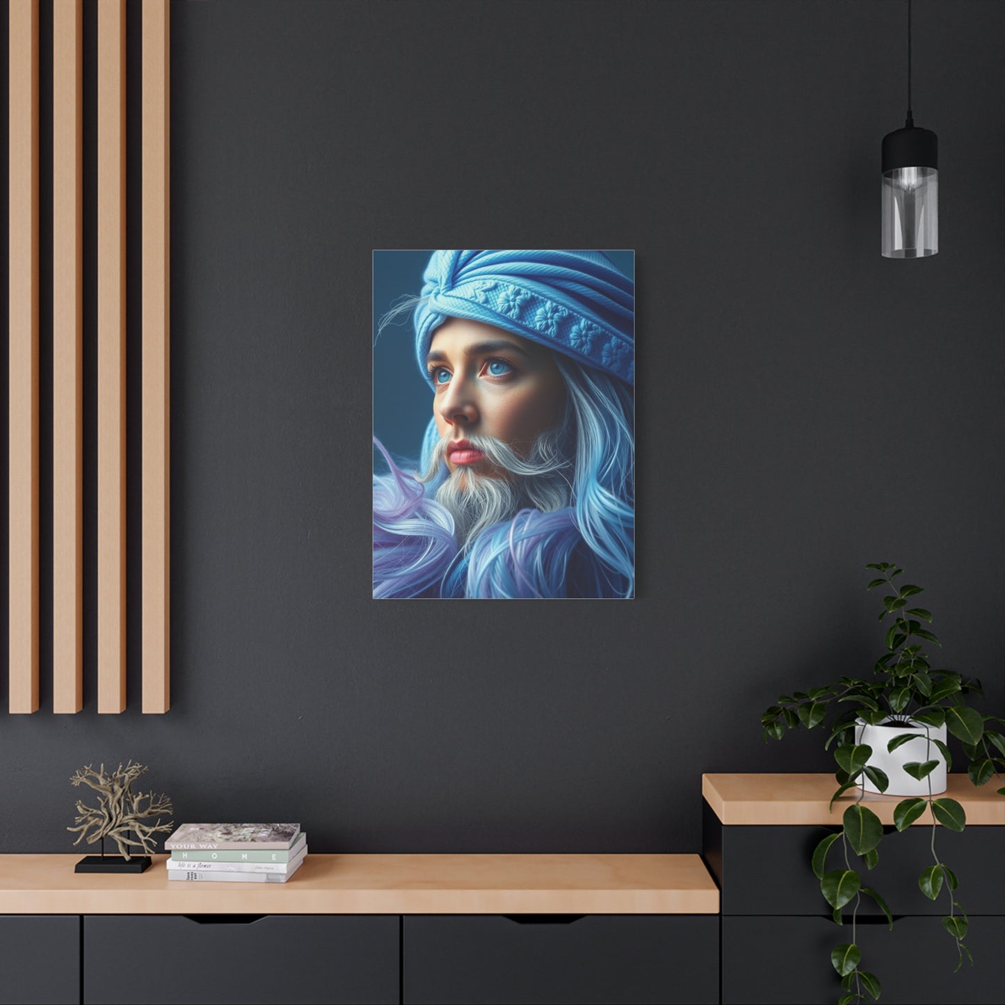 Blue & Gray Art Supreme Canvas Wall Art & Canvas Print