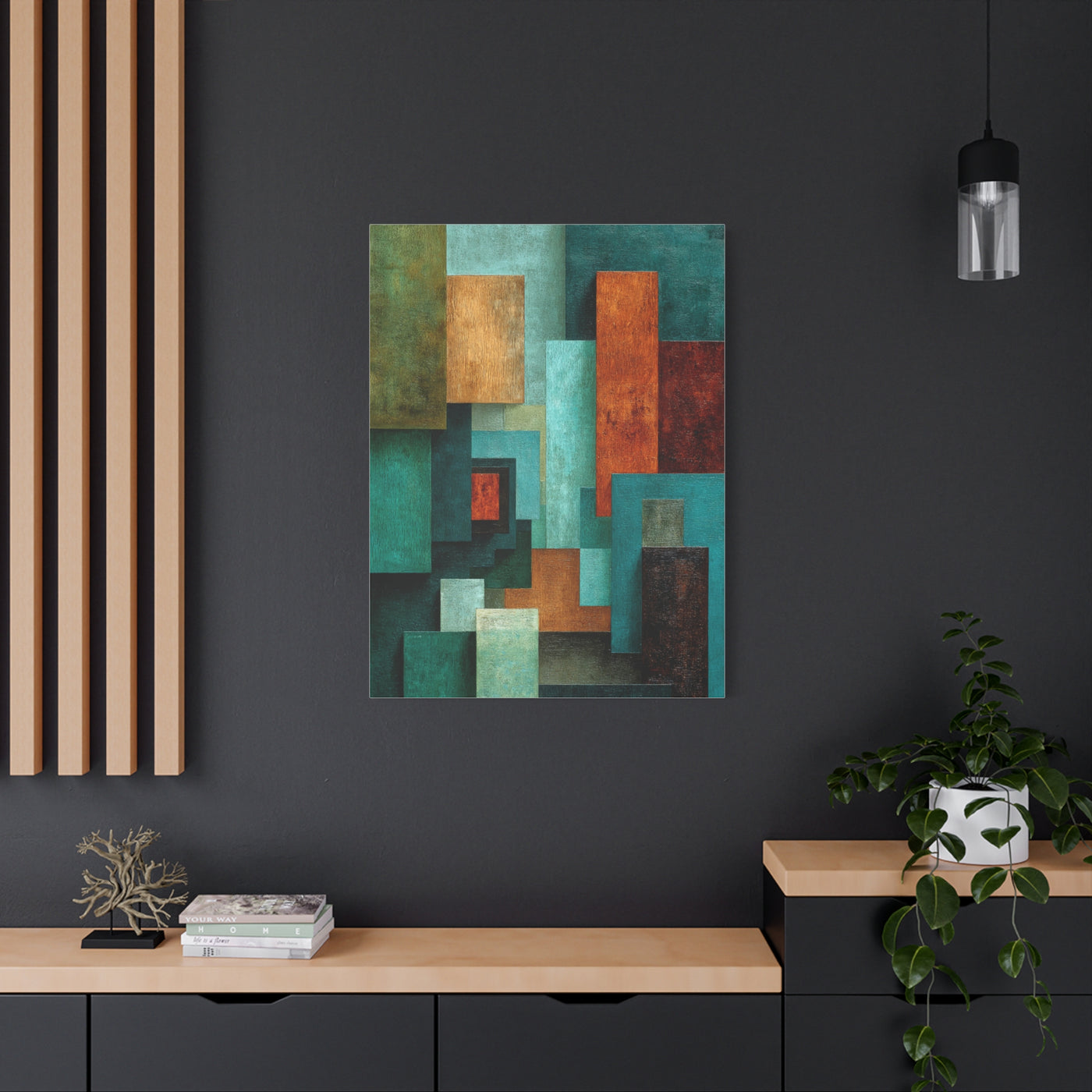 Layered Color Field Geometry Wall Art & Canvas Print