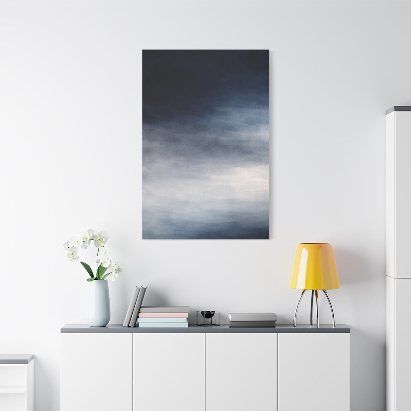 Navy Mist Atmospheric Gradient Wall Art & Canvas Print