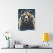 Winter Storm Grizzly Bear Portrait Wall Art & Canvas Prints