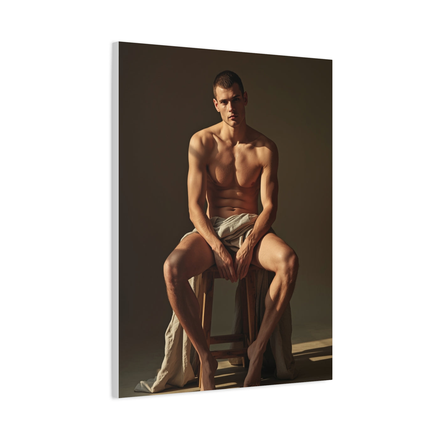 Masculine Seated Figure Study Wall Art & Canvas Print