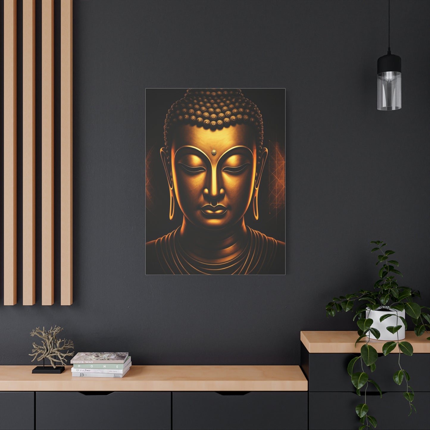 Golden Tranquility Buddha Portrait Wall Art & Canvas Prints