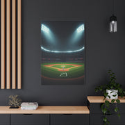 Night Baseball Stadium Lights Wide Scene Wall Art & Canvas Prints