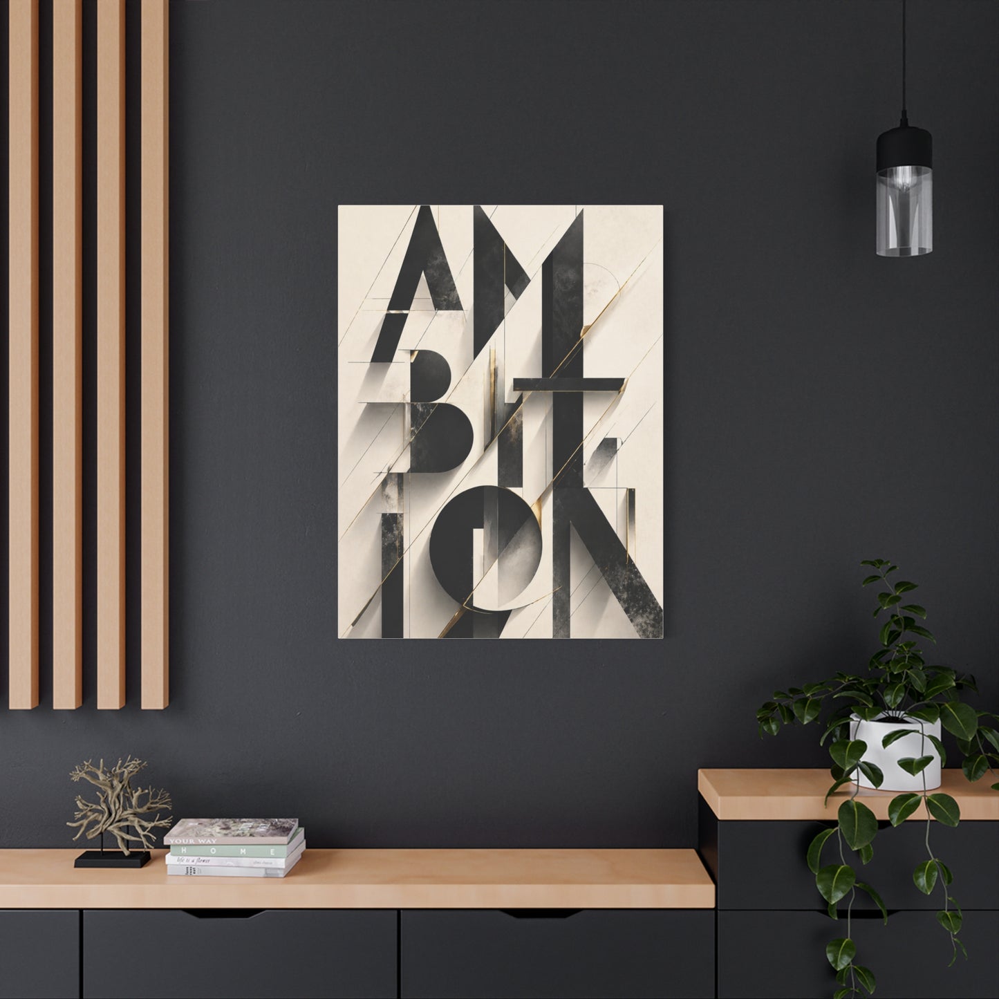 Abstract Ambition Typography Composition Wall Art & Canvas Print
