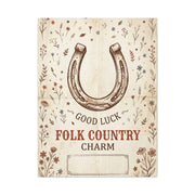 Rustic Horseshoe Folk Charm Poster Wall Art & Canvas Print