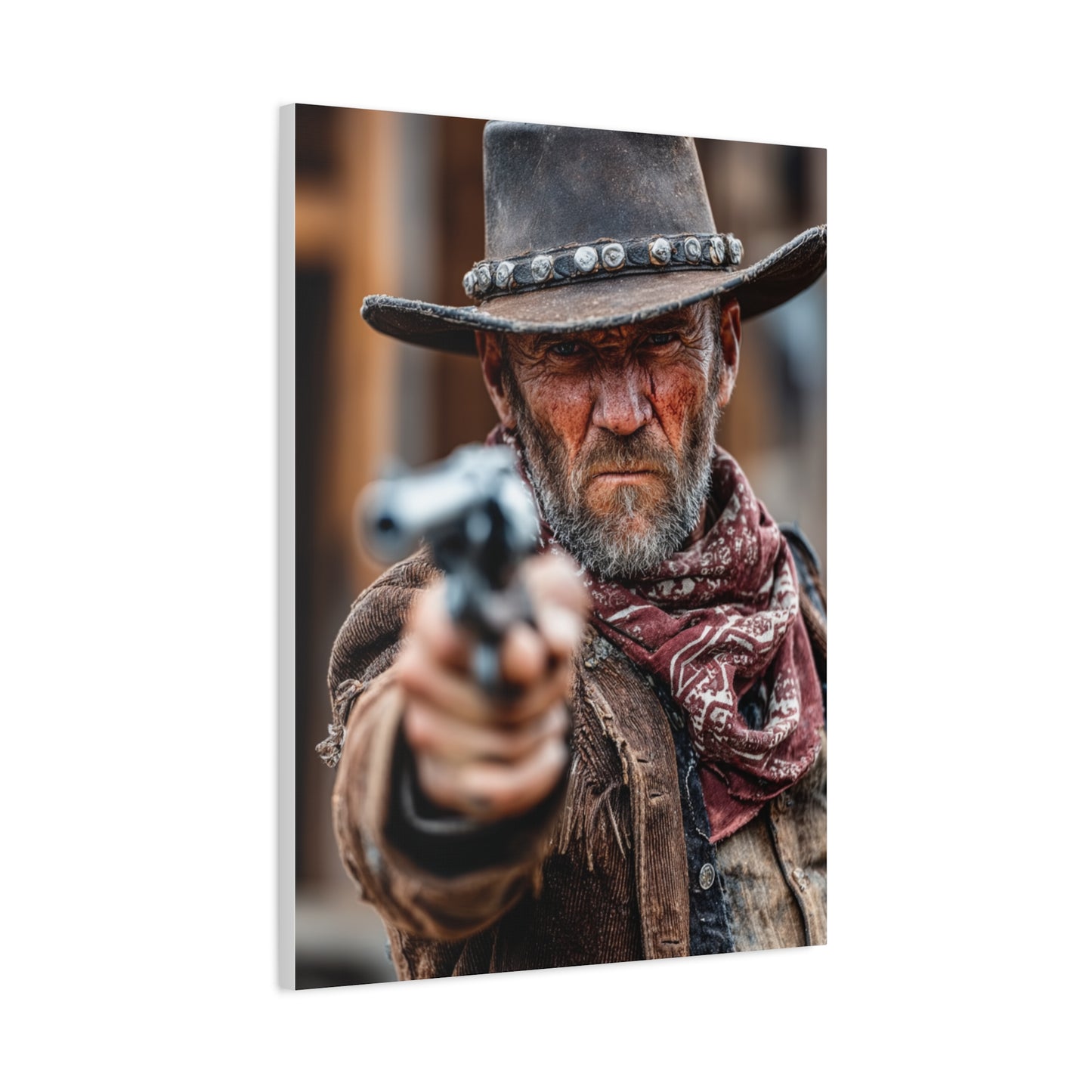 Cowboy Campfire in the Mountain Valley Wall Art & Canvas Print