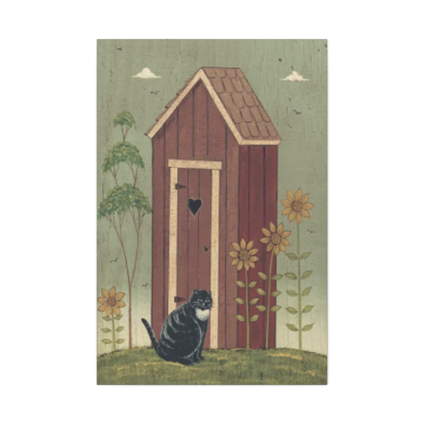Cat With Cat House Kimble Warren Wall Art & Canvas Prints