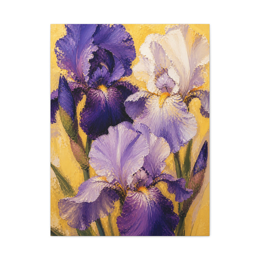 Iris Floral Impasto Painting Wall Art & Canvas Print
