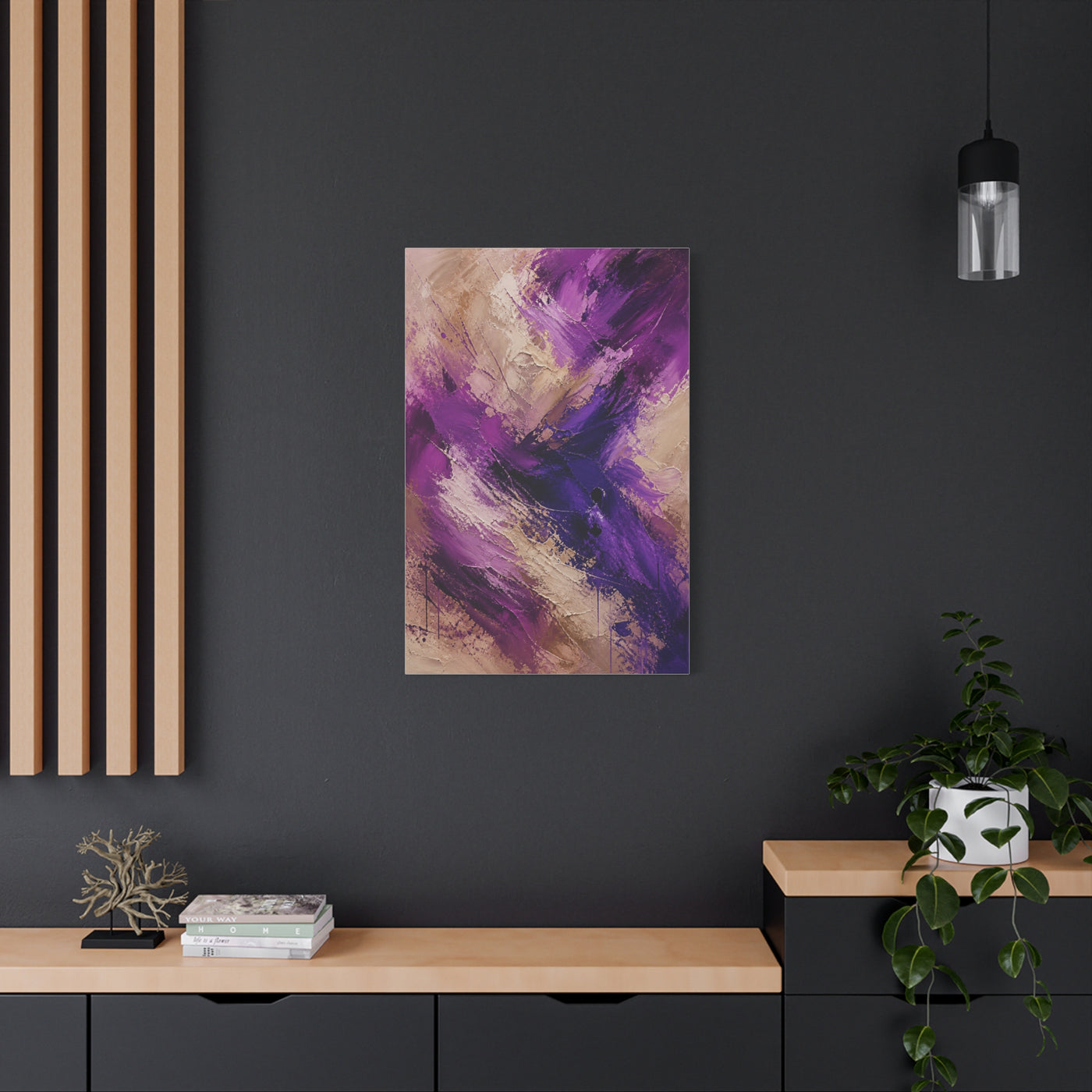 Purple Abstract Expressionist Texture Wall Art & Canvas Print