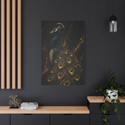 Black and Gold Regal Peacock Wall Art & Canvas Print