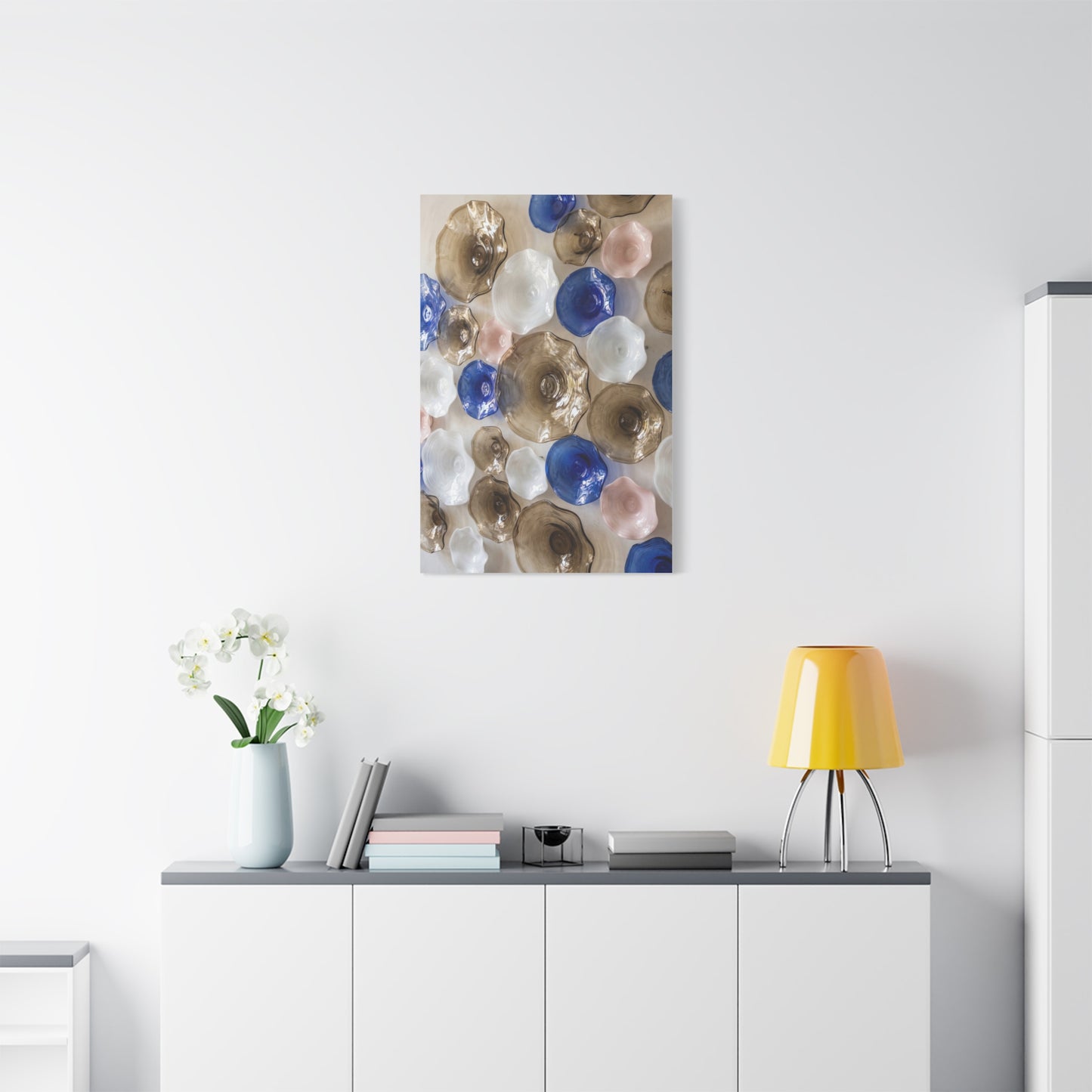 Glass Floral Mosaic Arrangement Wall Art & Canvas Print