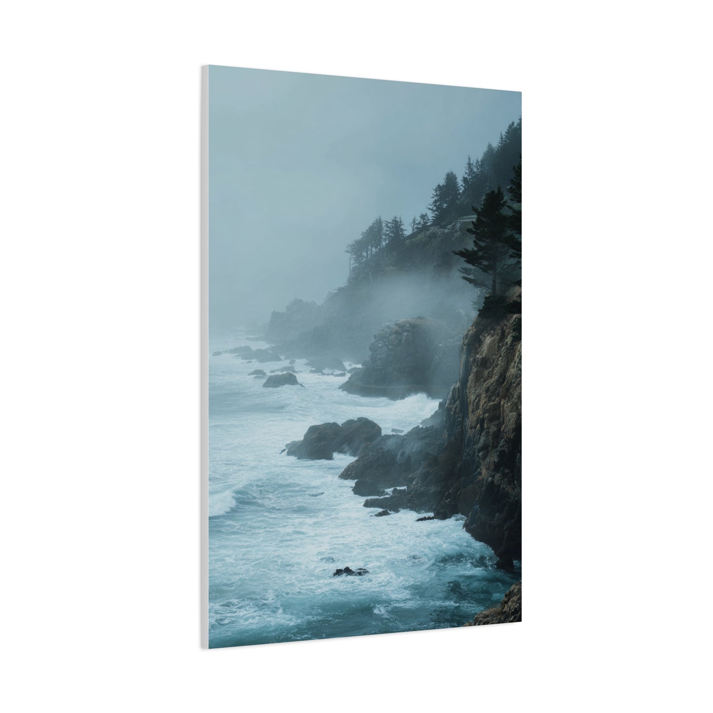 Foggy Coastal Cliffs on Quiet Morning Wall Art & Canvas Print