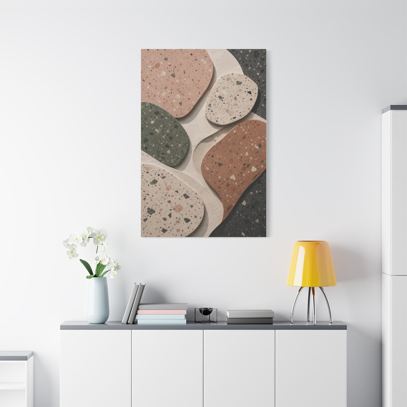 Terrazzo Pebble Abstract Composition Wall Art & Canvas Print