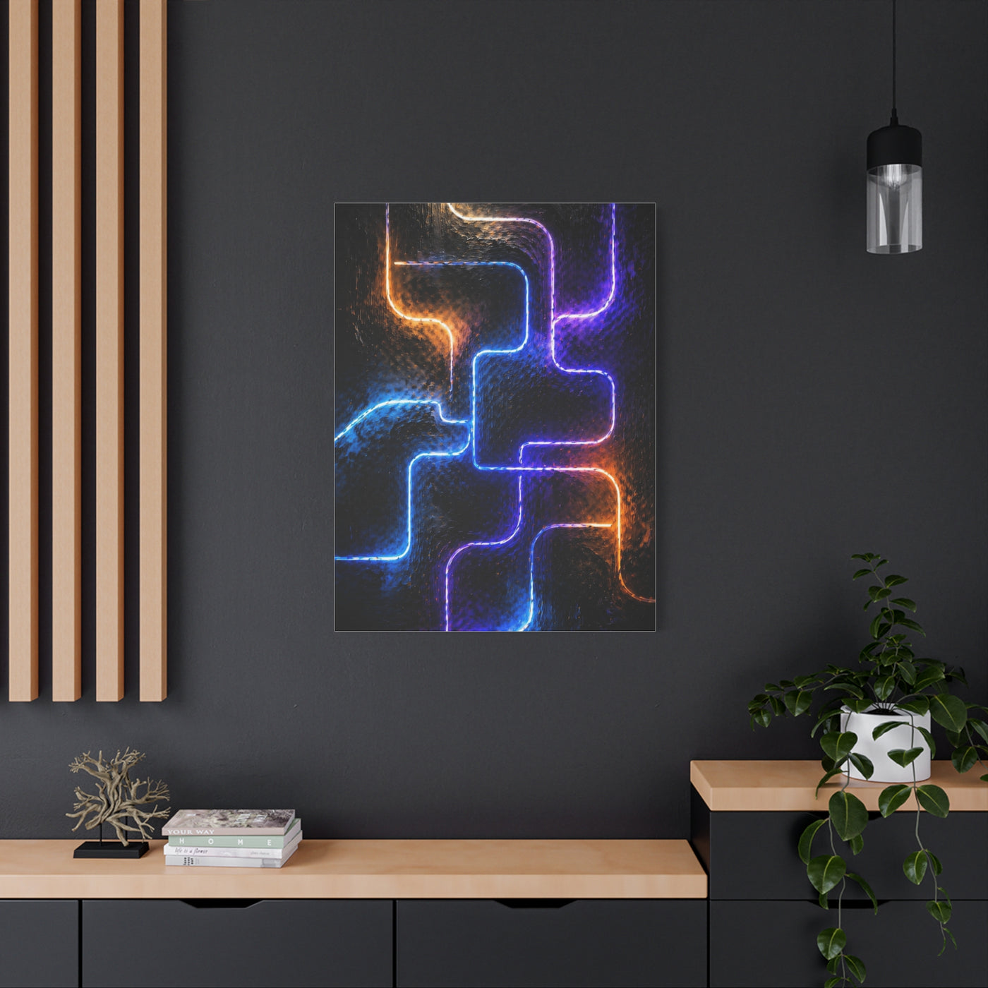 Neon Innovation Circuit Flow Wall Art & Canvas Print
