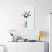 Minimal Vase with Green Leaves Wall Art & Canvas Prints