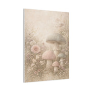 Vintage Pastel Mushroom Meadow Wall Art & Canvas Print