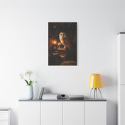 Dark Academia Majestic Barn Owl Library Study Wall Art & Canvas Print