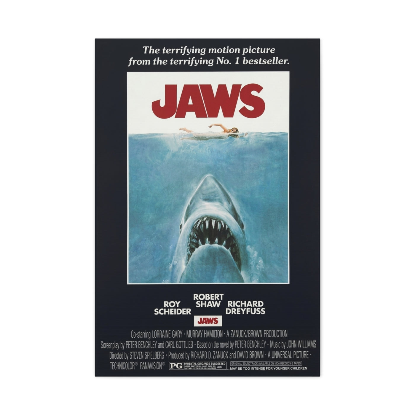 Jaws Movie Poster Wall Art & Canvas Print