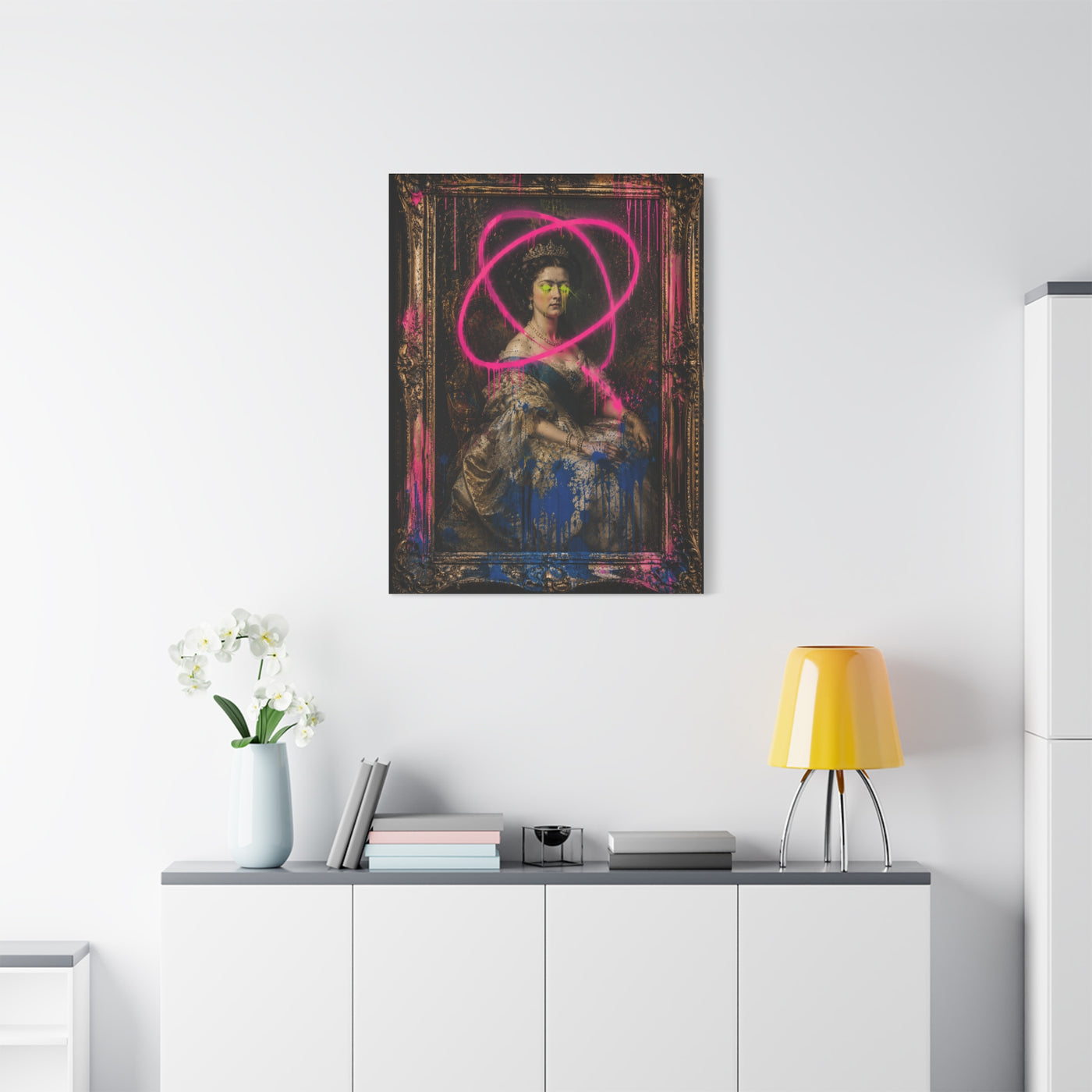 Graffiti Royal Portrait Rebellion Street Wall Art & Canvas Print