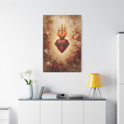 Sacred Heart Floral Devotional Wall Art & Canvas Print