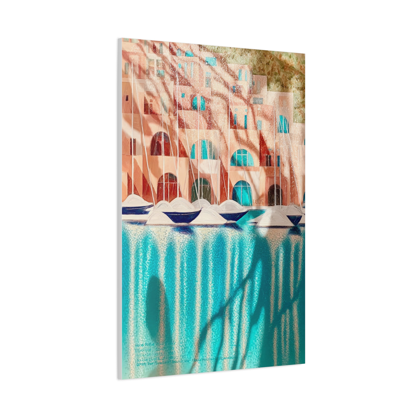 Modern Cubist Harbor Painting Wall Art & Canvas Print