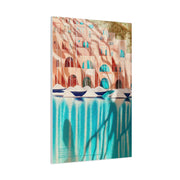 Modern Cubist Harbor Painting Wall Art & Canvas Print
