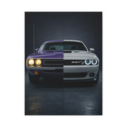 Dodge Challenger Heritage Split 1970 vs Modern SRT Wall Art & Canvas Prints