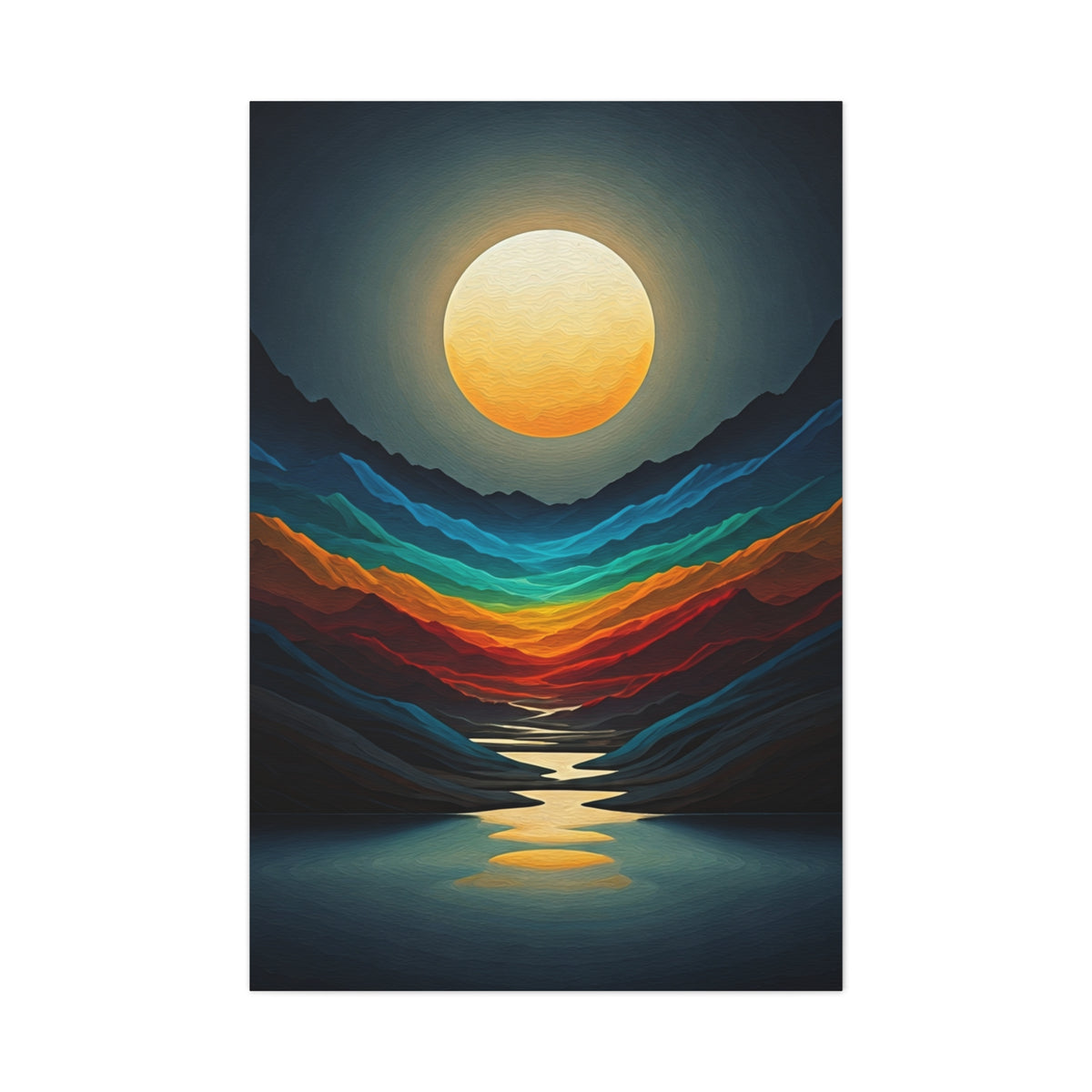 Golden Moon Valley Glow Wall Art & Canvas Print