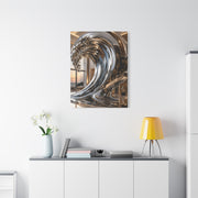 Luxury Chrome Wave Sculpture Interior Wall Art & Canvas Print