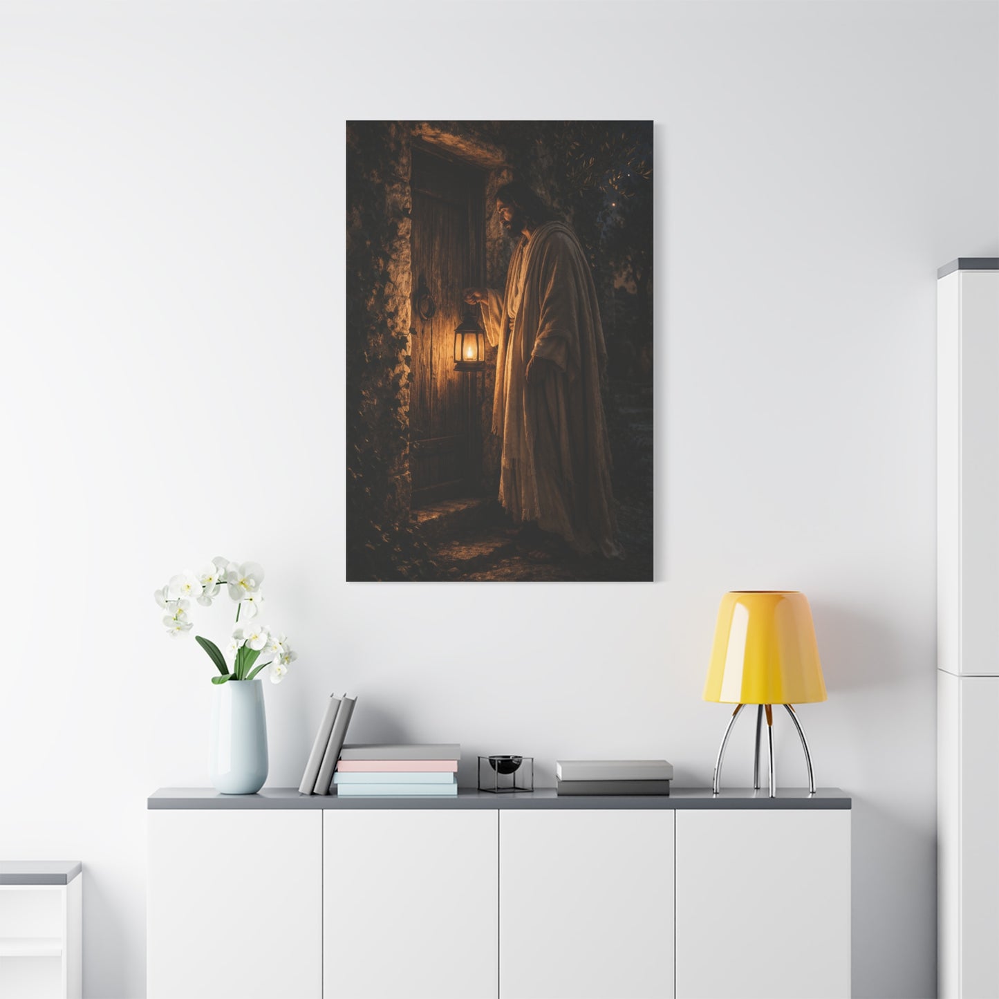 Jesus Knocking Candlelight Door Wall Art & Canvas Print