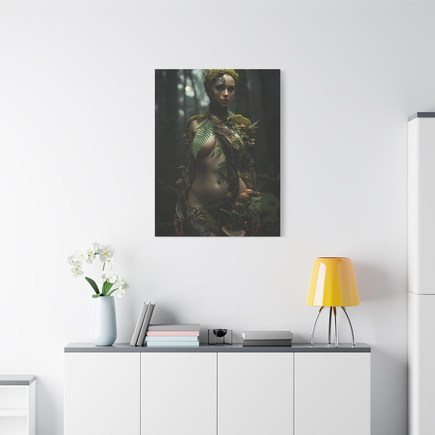 Biophilic Forest Goddess Portrait Wall Art & Canvas Print