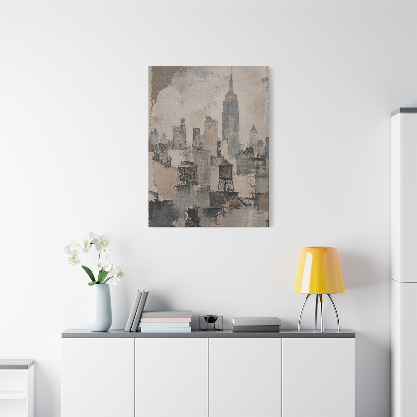 Vintage Empire State Skyline Study Wall Art & Canvas Print