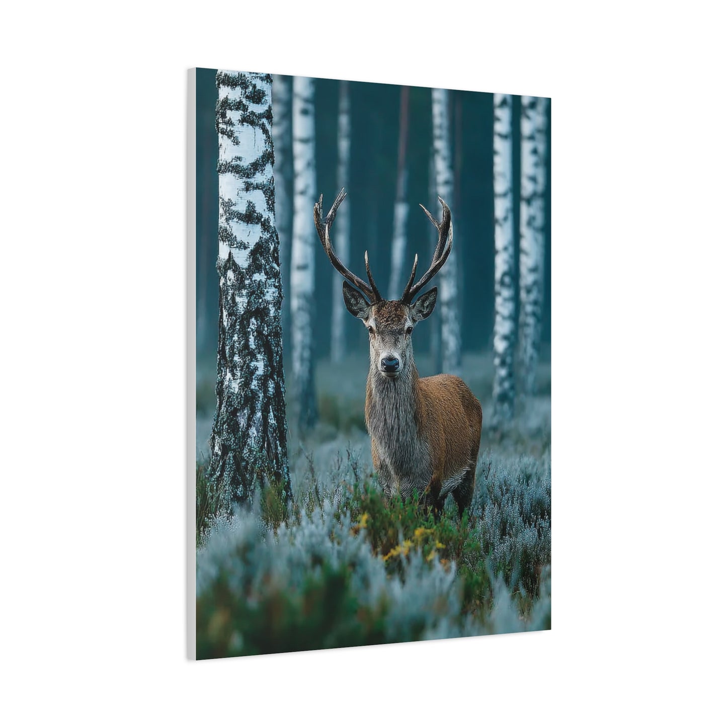 Scandinavian Woodland Stag Portrait Wall Art & Canvas Print