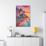 Miami Beach Art Deco Sunset Wall Art & Canvas Print
