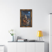 Moonlit Winter Forest Santa Wall Art & Canvas Print